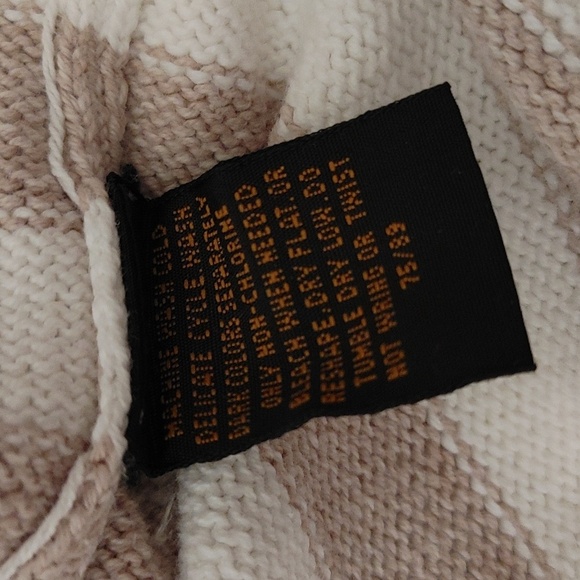 Men's Eddie Bauer Cotton Tan & White Crew Neck Knit Sweater Size S - Picture 5 of 6